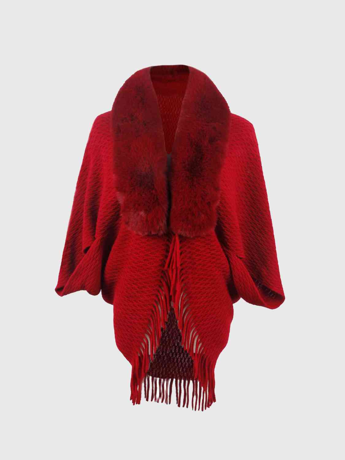 Open Front Fringe Hem Poncho king-general-store-5710.myshopify.com