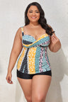 Plus Size Printed Crisscross Cutout Two-Piece Swim Set king-general-store-5710.myshopify.com