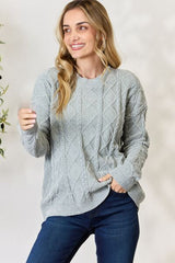 BiBi Cable Knit Round Neck Sweater king-general-store-5710.myshopify.com