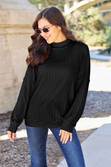 Basic Bae Full Size Ribbed Exposed Seam Mock Neck Knit Top king-general-store-5710.myshopify.com