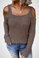 Long Sleeve Cold Shoulder Sweater king-general-store-5710.myshopify.com