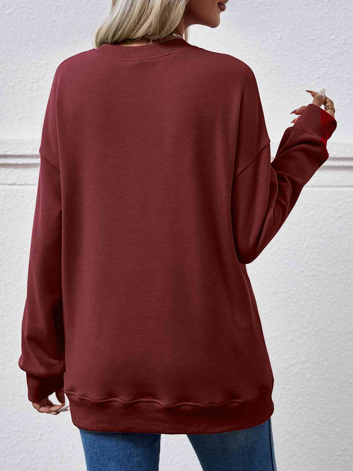 Dropped Shoulder Sweatshirt with Pockets king-general-store-5710.myshopify.com