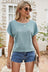 Full Size Round Neck Eyelet Short Sleeve Top king-general-store-5710.myshopify.com