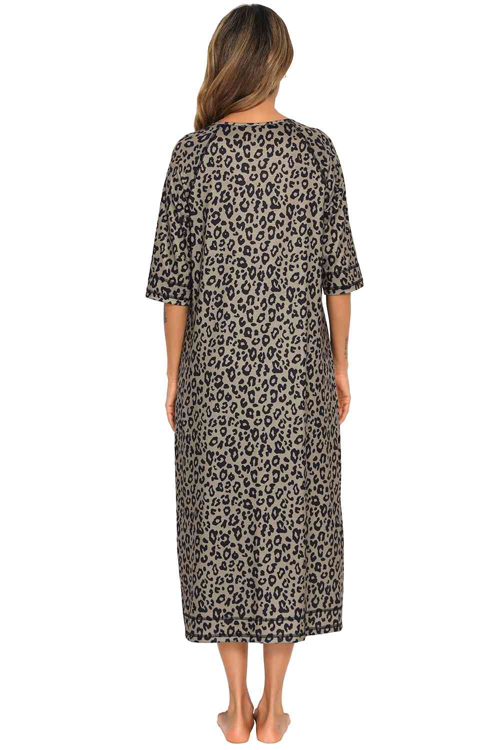 Printed Slit Night Dress with Pockets king-general-store-5710.myshopify.com