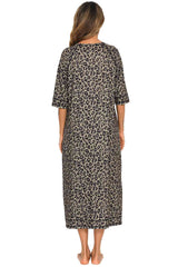 Printed Slit Night Dress with Pockets king-general-store-5710.myshopify.com