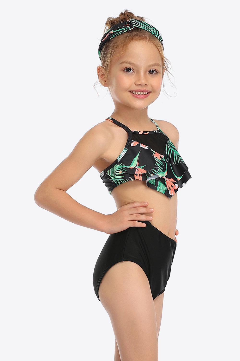 Botanical Print Ruffled Two-Piece Swim Set king-general-store-5710.myshopify.com