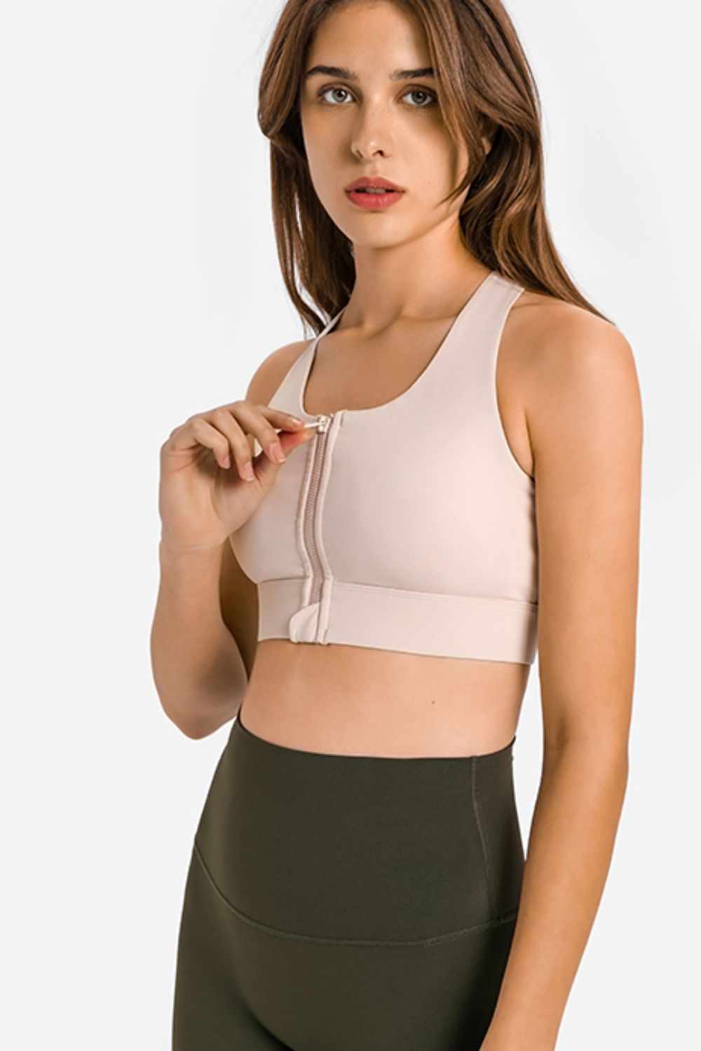 Zip Up Racerback Sports Bra king-general-store-5710.myshopify.com