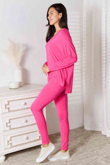 Basic Bae Full Size V-Neck Soft Rayon Long Sleeve Top and Pants Lounge Set king-general-store-5710.myshopify.com