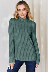 Basic Bae Full Size Ribbed Mock Neck Long Sleeve T-Shirt king-general-store-5710.myshopify.com