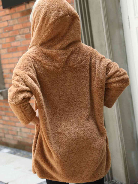 Open Front Hooded Teddy Coat king-general-store-5710.myshopify.com