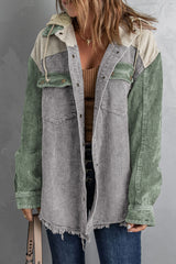 Snap Front Hooded Corduroy Shacket king-general-store-5710.myshopify.com