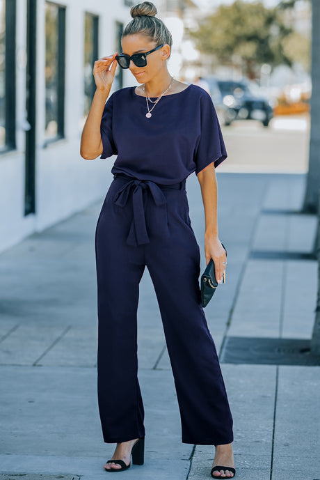 Full Size Tie Waist Straight Leg Jumpsuit king-general-store-5710.myshopify.com