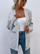 Heathered Pocketed Button Up Cardigan king-general-store-5710.myshopify.com