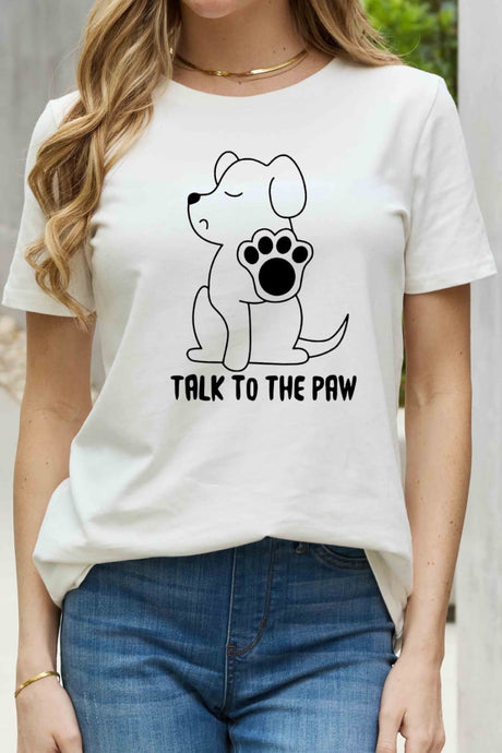 Simply Love Full Size TALK TO THE PAW Graphic Cotton Tee king-general-store-5710.myshopify.com