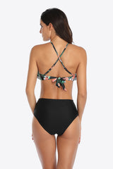 Tropical Print Ruffled Two-Piece Swimsuit king-general-store-5710.myshopify.com