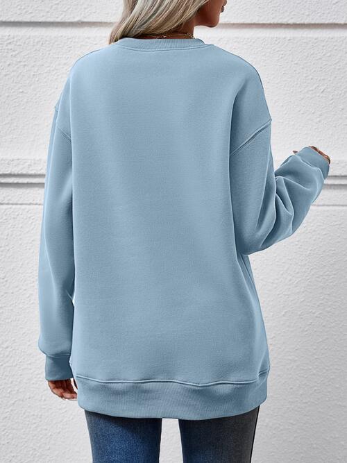 LIVE CHRISTMAS Drop Shoulder Round Neck Sweatshirt king-general-store-5710.myshopify.com