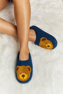 Melody Teddy Bear Print Plush Slide Slippers king-general-store-5710.myshopify.com