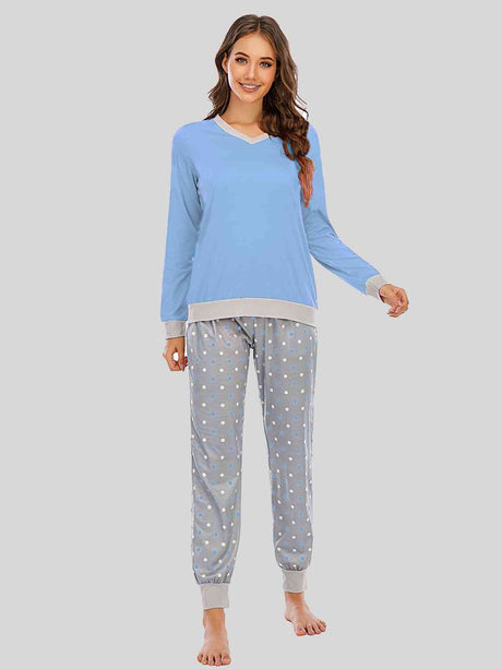 Long Sleeve Top and Polka Dot Pants Set king-general-store-5710.myshopify.com