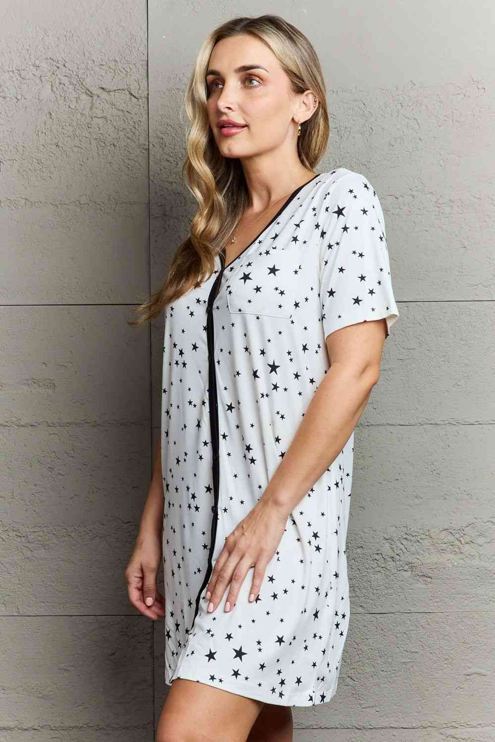 MOON NITE Quilted Quivers Button Down Sleepwear Dress king-general-store-5710.myshopify.com