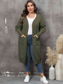 Plus Size Long Sleeve Pocketed Cardigan king-general-store-5710.myshopify.com