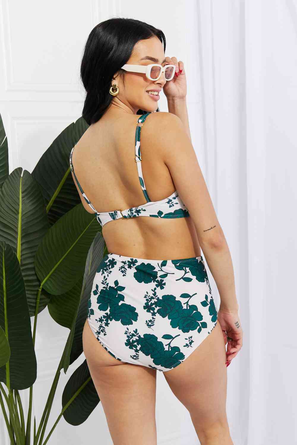 Marina West Swim Take A Dip Twist High-Rise Bikini in Forest king-general-store-5710.myshopify.com