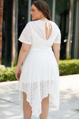 Plus Size Round Neck Short Sleeve Lace Trim Dress king-general-store-5710.myshopify.com