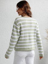 Woven Right Striped Button Front Cardigan king-general-store-5710.myshopify.com