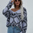 Geometric Print Chunky Knit Sweater king-general-store-5710.myshopify.com