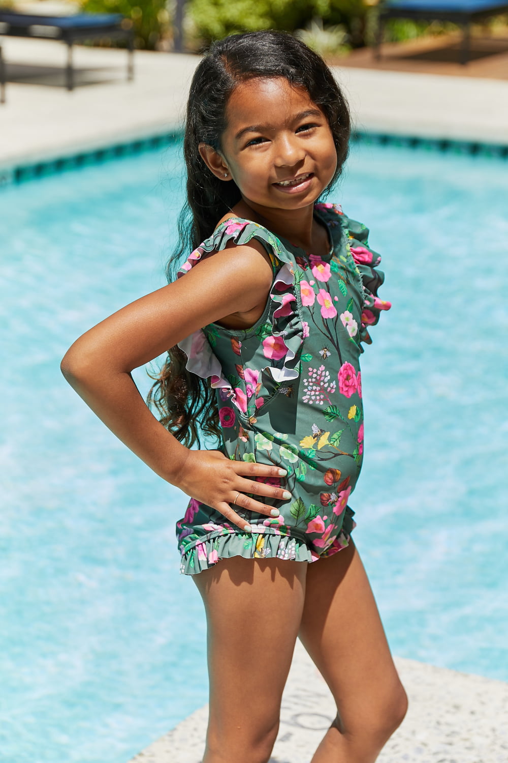 Marina West Swim Bring Me Flowers V-Neck One Piece Swimsuit In Sage king-general-store-5710.myshopify.com