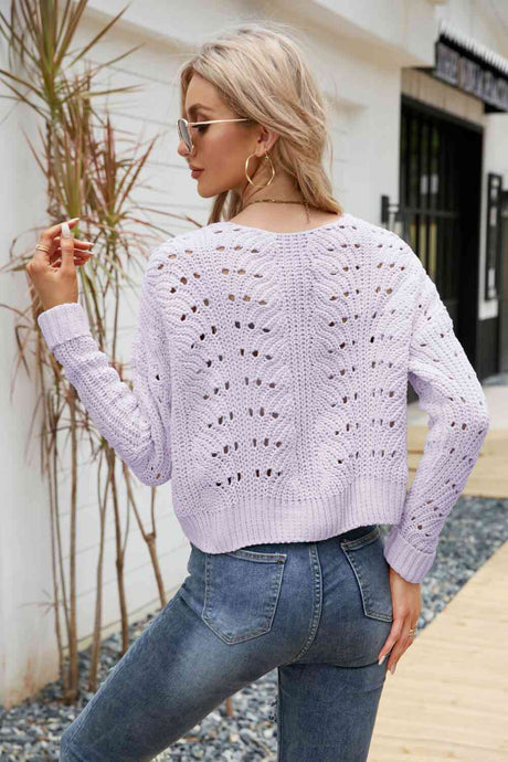 Open Front Cuffed Cropped Cardigan king-general-store-5710.myshopify.com