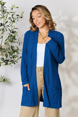 Basic Bae Full Size Ribbed Open Front Cardigan with Pockets king-general-store-5710.myshopify.com