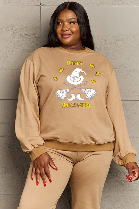 Simply Love Full Size HAPPY HALLOWEEN Graphic Sweatshirt king-general-store-5710.myshopify.com