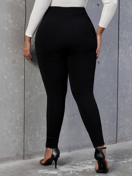 Plus Size Decorative Button Skinny Pants king-general-store-5710.myshopify.com