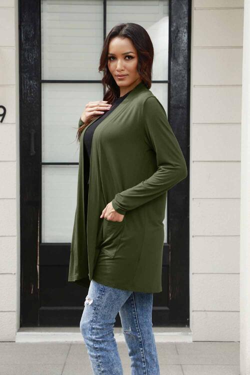 Basic Bae Full Size Open Front Long Sleeve Cardigan with Pockets king-general-store-5710.myshopify.com