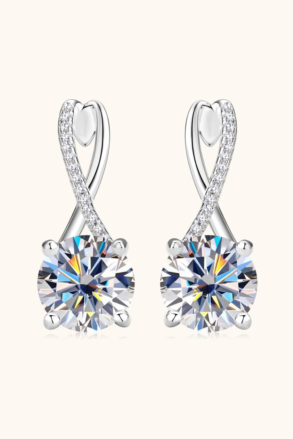 4 Carat Moissanite 925 Sterling Silver Earrings - Kings Crown Jewel Boutique