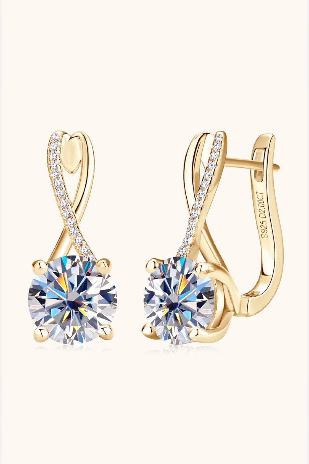 4 Carat Moissanite 925 Sterling Silver Earrings - Kings Crown Jewel Boutique