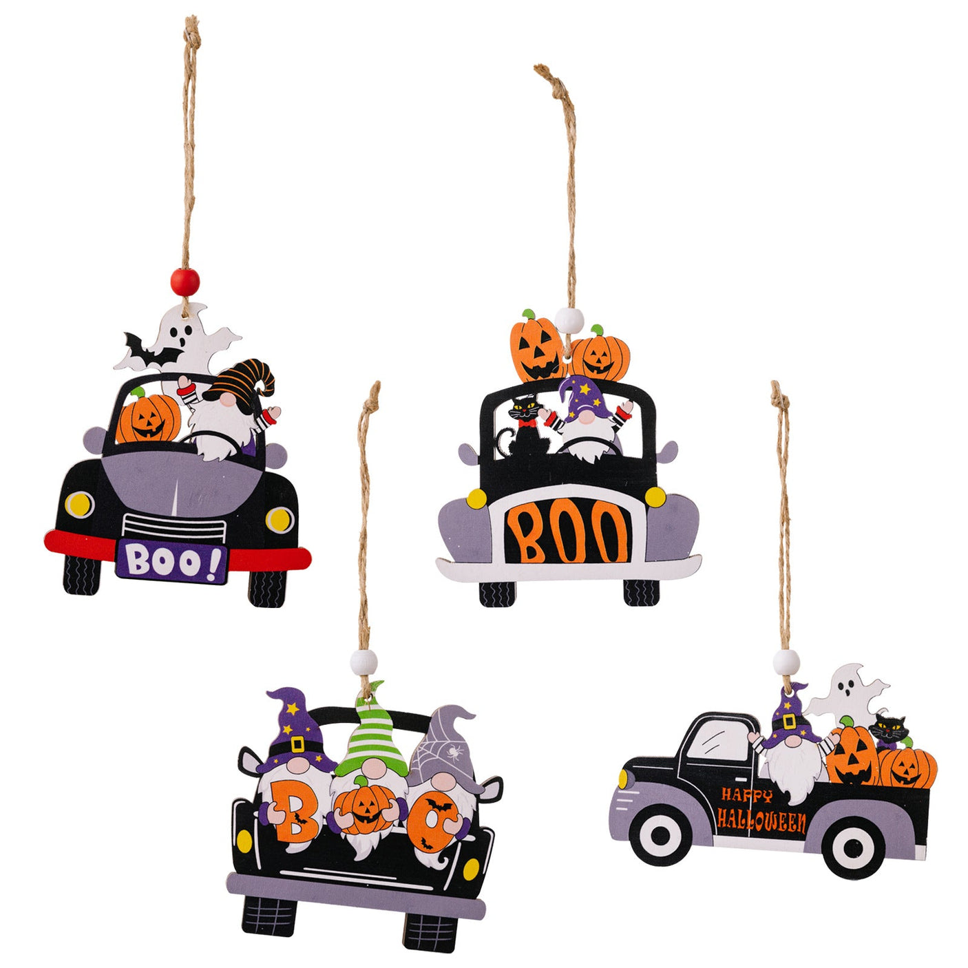 4-Piece Halloween Element Car-Shape Hanging Widgets - Kings Crown Jewel Boutique