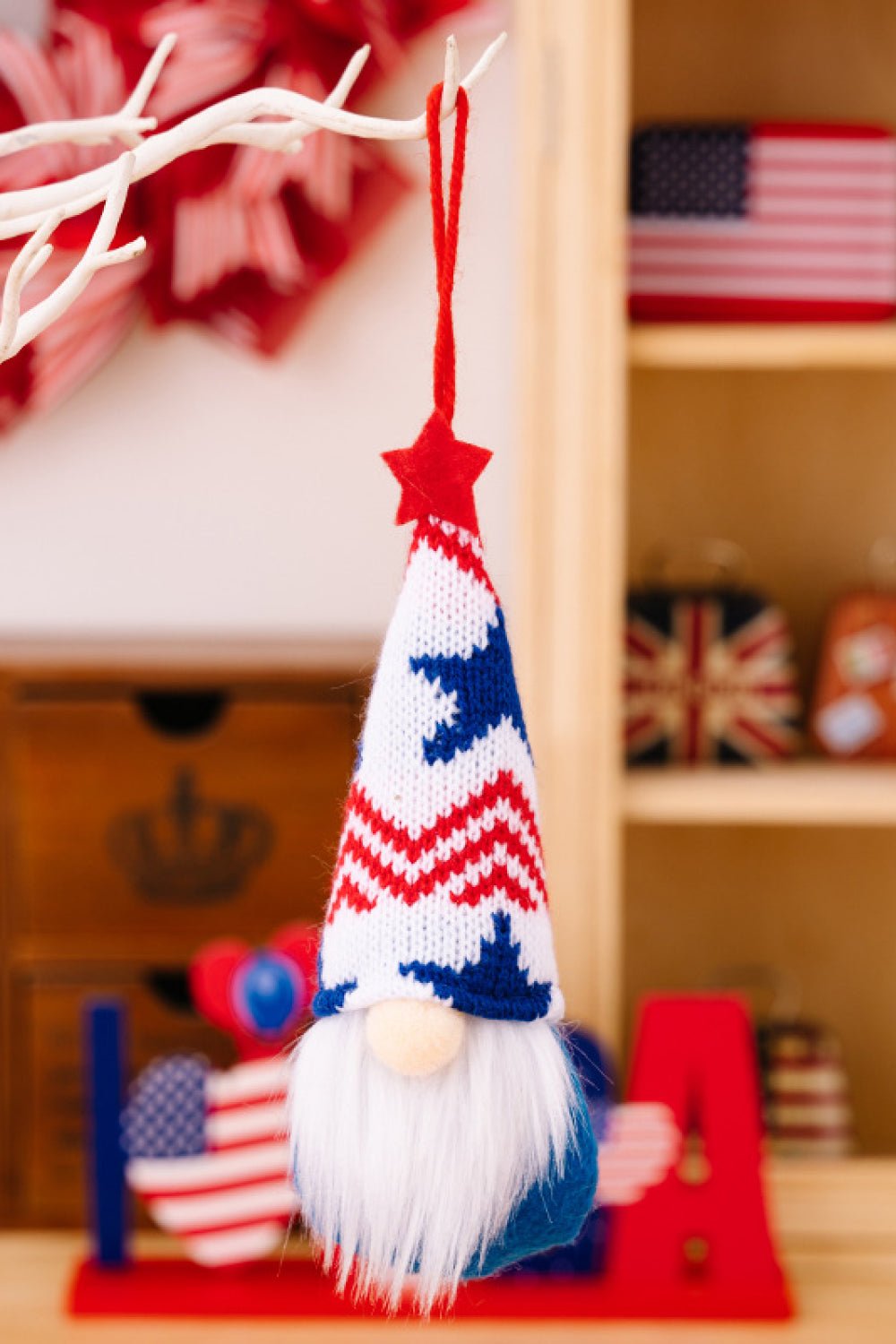 4-Piece Independence Day Knit Hanging Gnomes - Kings Crown Jewel Boutique