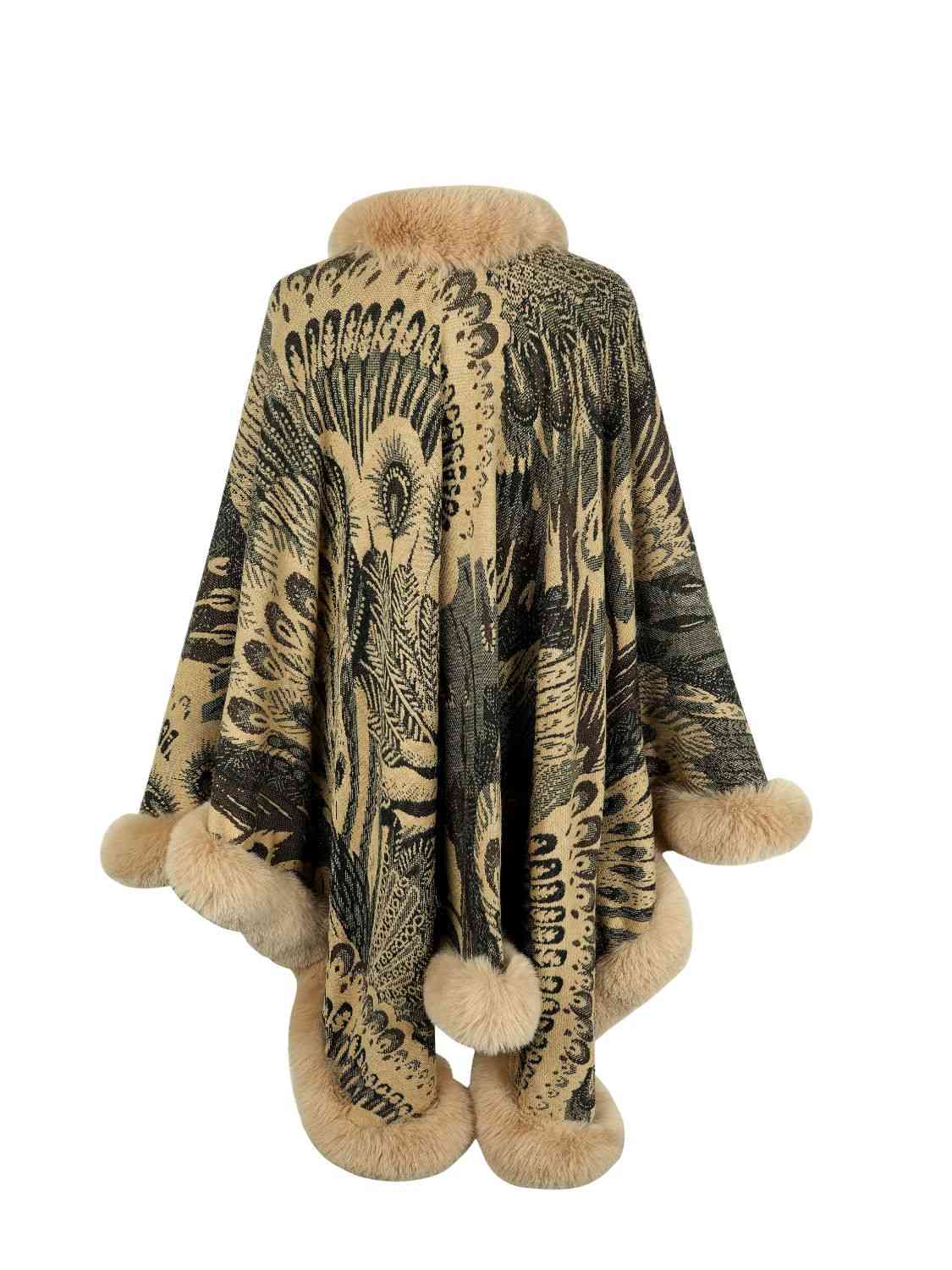 Printed Open Front Poncho king-general-store-5710.myshopify.com