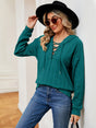 Lace-Up Long Sleeve Hoodie king-general-store-5710.myshopify.com