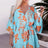 Printed V-Neck Drawstring Waist Dress king-general-store-5710.myshopify.com