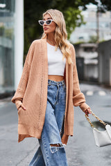 Open Front Dropped Shoulder Longline Cardigan king-general-store-5710.myshopify.com