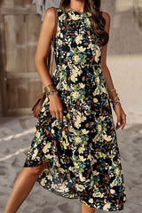 Printed Sleeveless Midi Dress with Pocket king-general-store-5710.myshopify.com