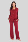 Collared Neck Long Sleeve Loungewear Set with Pockets king-general-store-5710.myshopify.com