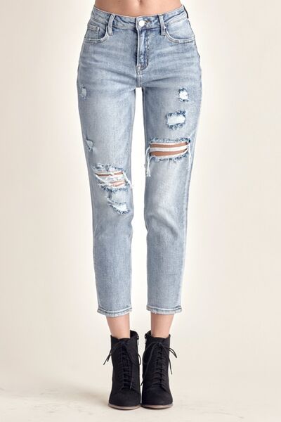 RISEN Distressed Slim Cropped Jeans king-general-store-5710.myshopify.com