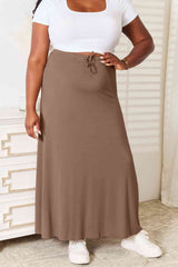 Double Take Full Size Soft Rayon Drawstring Waist Maxi Skirt Rayon king-general-store-5710.myshopify.com