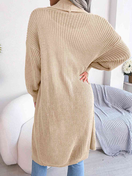 Open Front Dropped Shoulder Longline Cardigan king-general-store-5710.myshopify.com