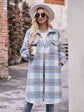 Plaid Dropped Shoulder Slit Coat king-general-store-5710.myshopify.com