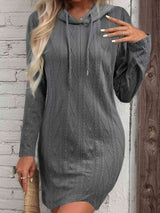 Drawstring Hooded Sweater Dress king-general-store-5710.myshopify.com