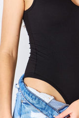 Zenana Microfiber Notched Sleeveless Bodysuit king-general-store-5710.myshopify.com